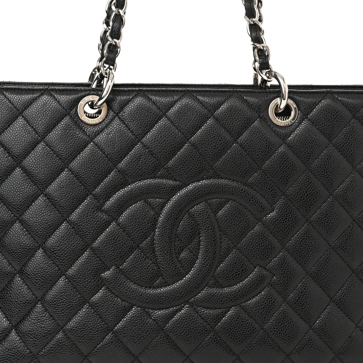 Chanel Caviar Quilted XL Grand Shopping Tote GST Black 9 of 17