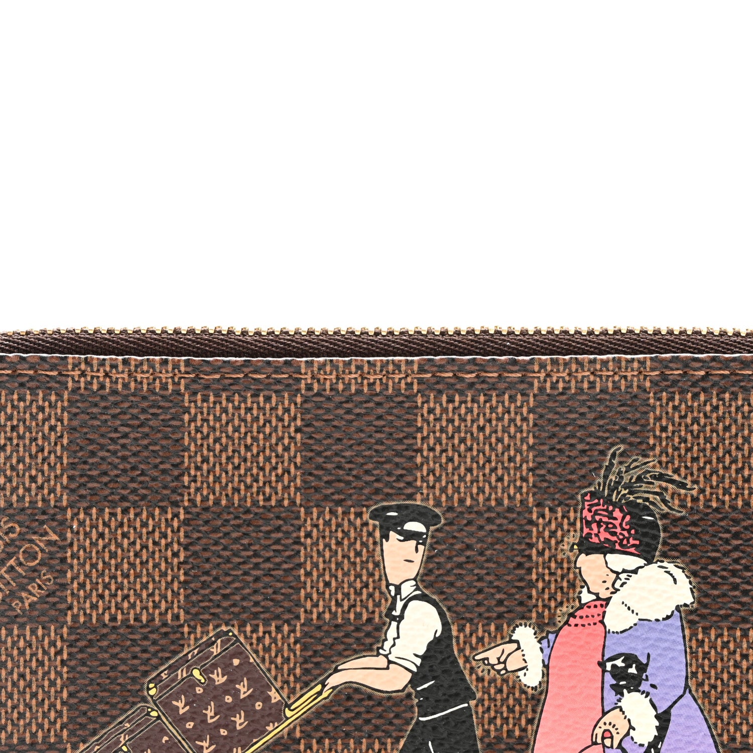 Louis Vuitton Damier Ebene Illustre Mini Pochette Accessories Violet 8 of 11