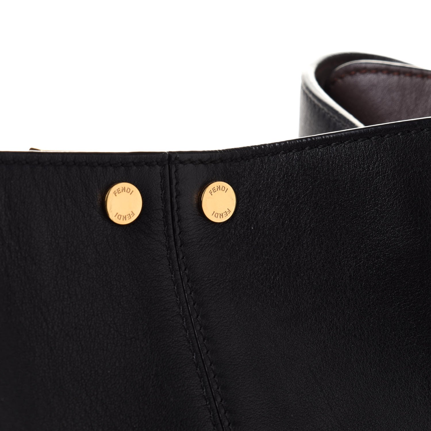 Fendi Vitello Seta Century Large Peekaboo X-Lite Black Fragola 10 of 19