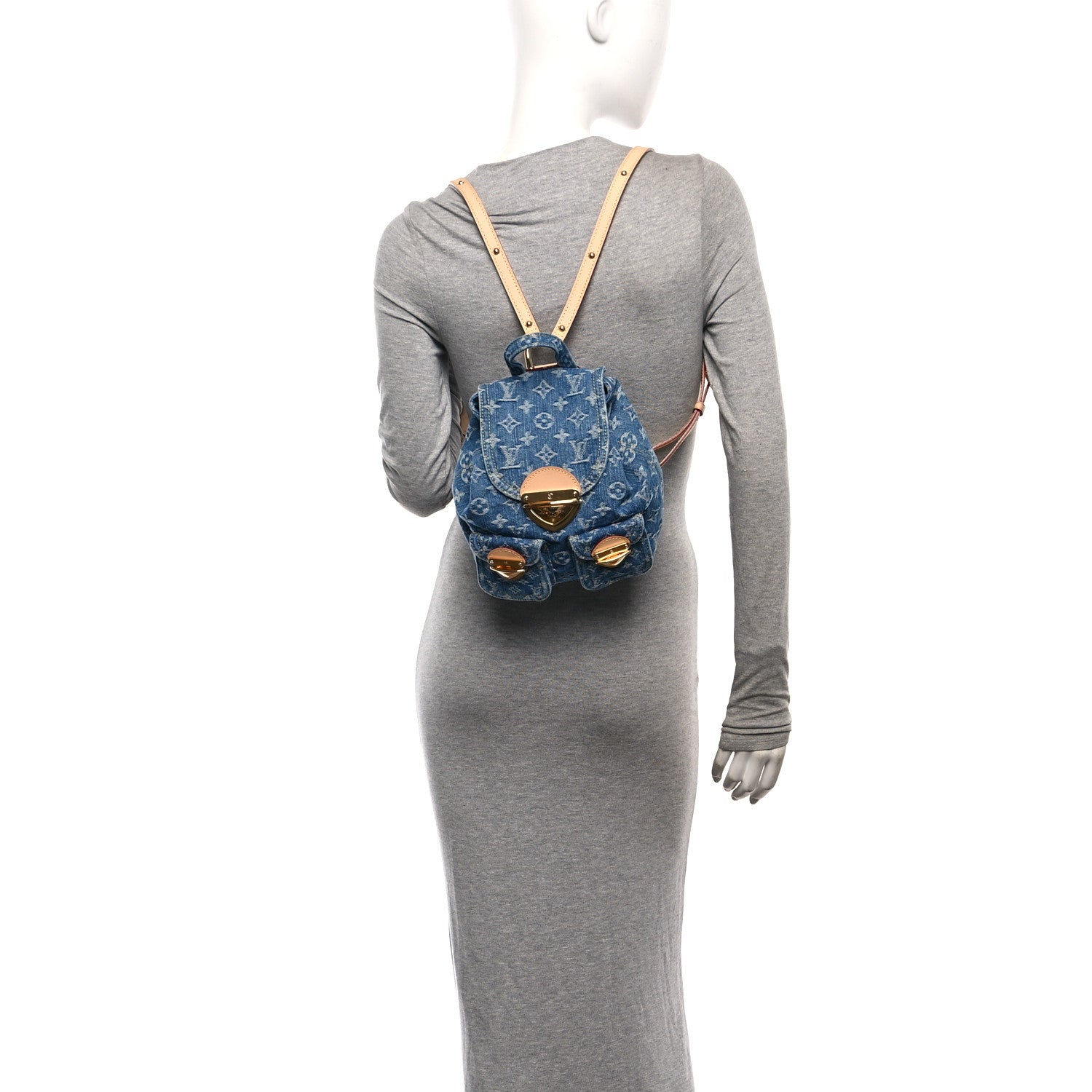 Louis Vuitton Denim Venice Backpack Blue 2 of 9