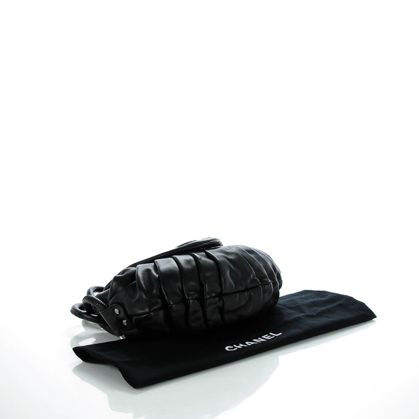 Lambskin Pleated CC Hobo Black