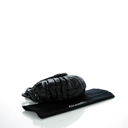 Chanel Lambskin Pleated CC Hobo Black 3 of 6