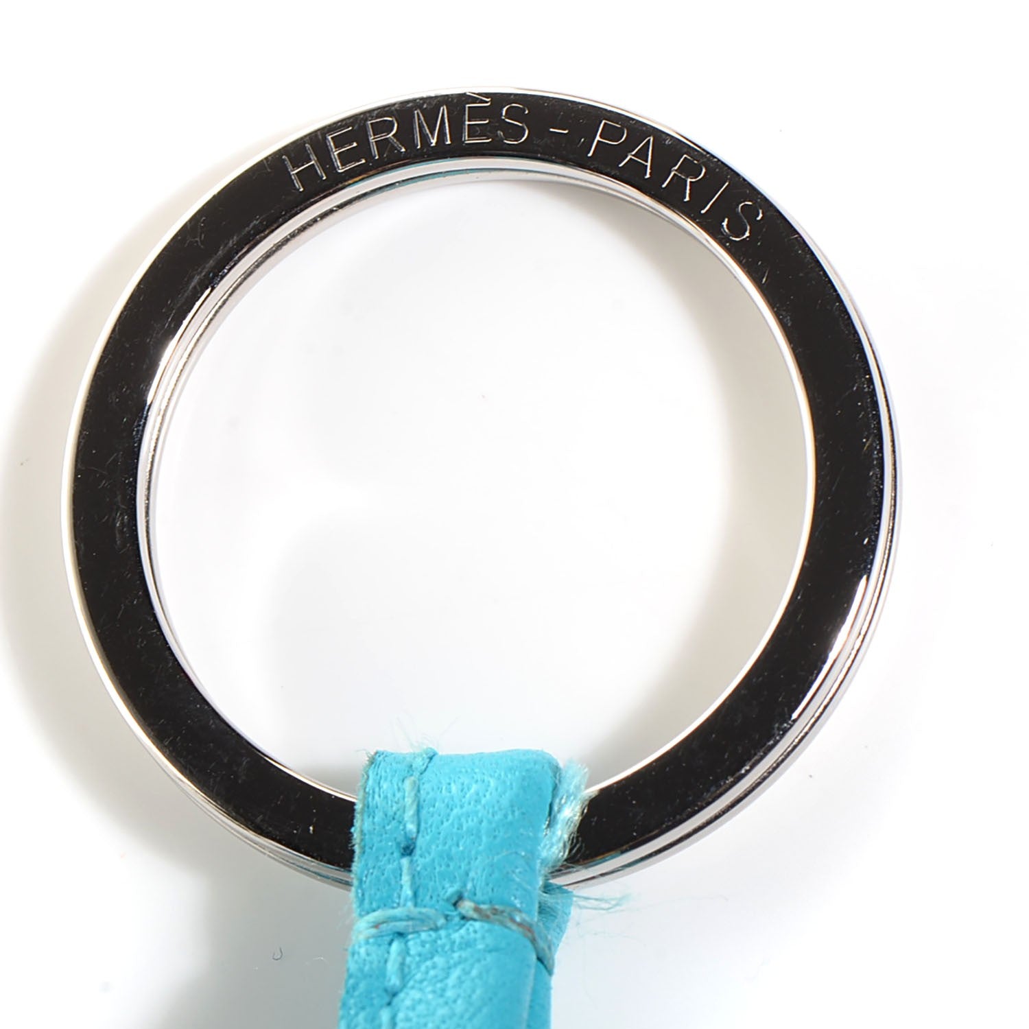 Hermes Lambskin Bi-Color Carmen Tassel Key Holder Bleu Aztec Brique 4 of 4