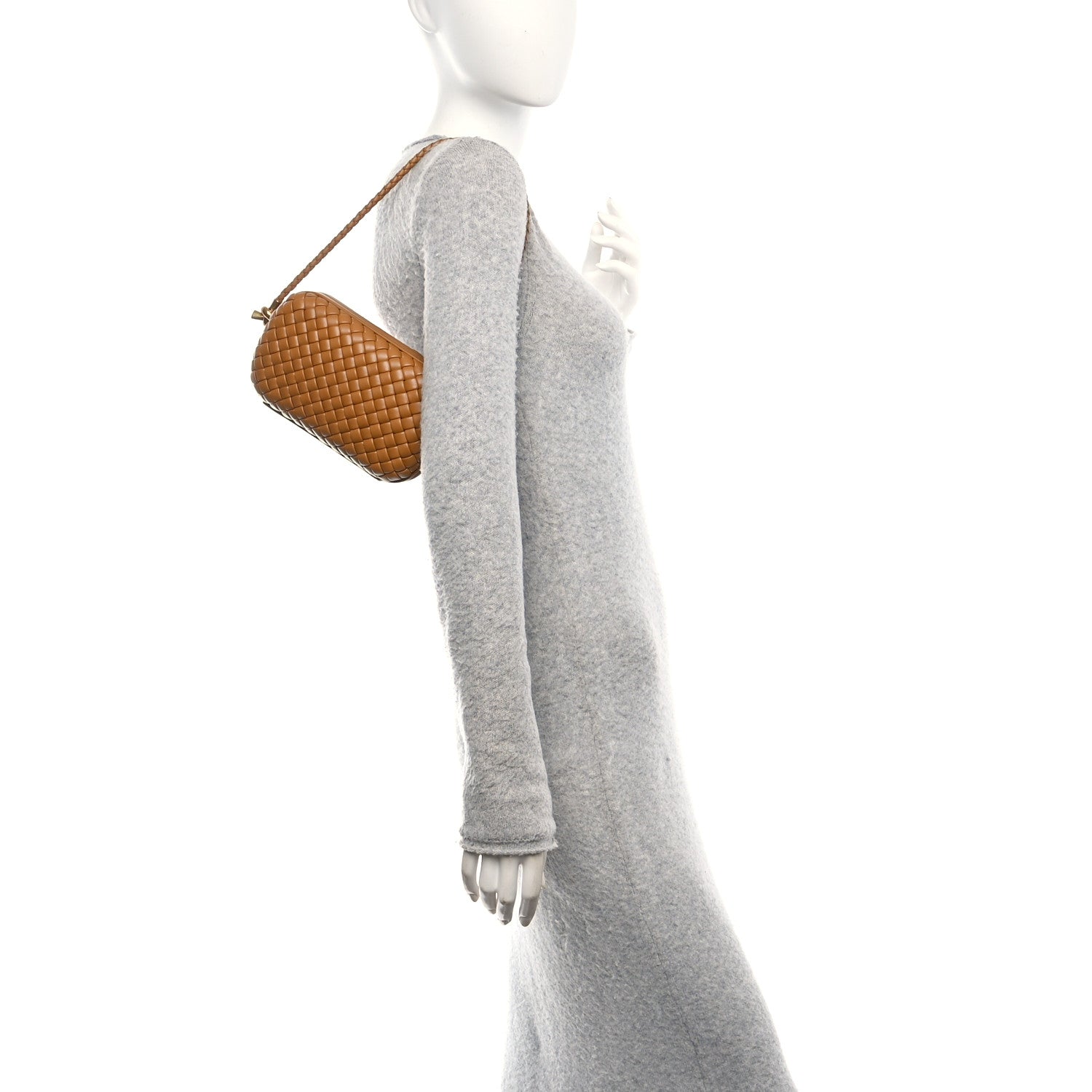 Bottega Veneta Calfskin Intrecciato Knot On Strap Camel 2 of 9