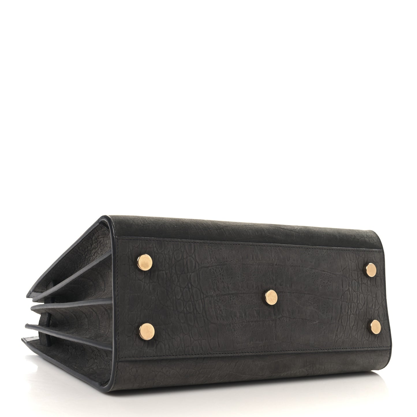 Crocodile Embossed Nubuck Baby Sac De Jour Dark Anthracite