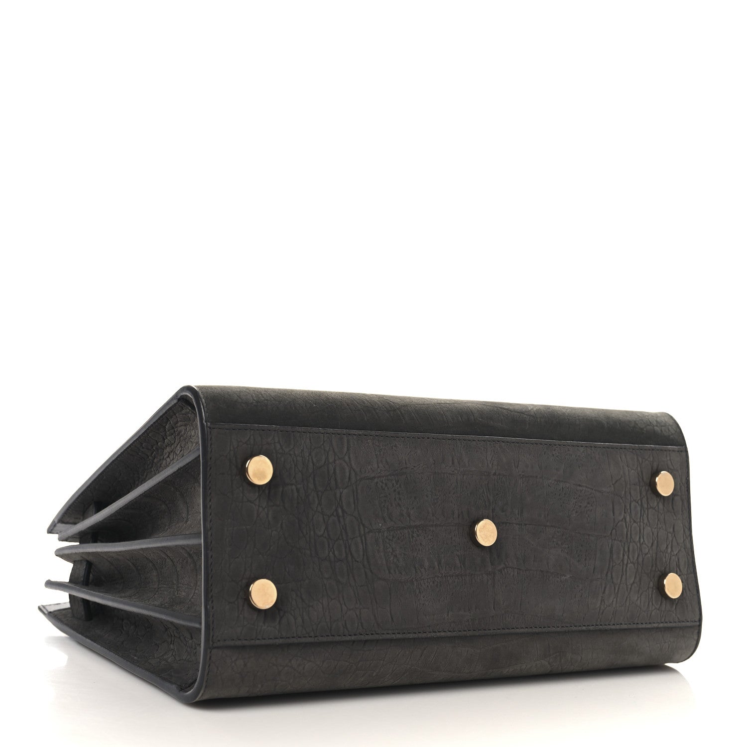 Saint Laurent Crocodile Embossed Nubuck Baby Sac De Jour Dark Anthracite 4 of 10