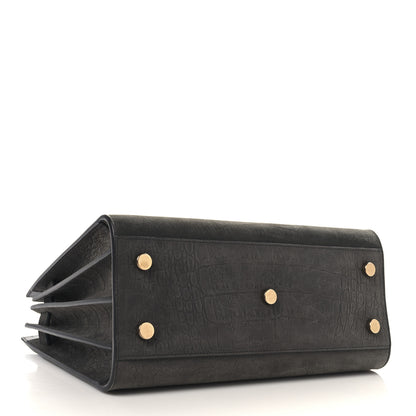 Saint Laurent Crocodile Embossed Nubuck Baby Sac De Jour Dark Anthracite 4 of 10