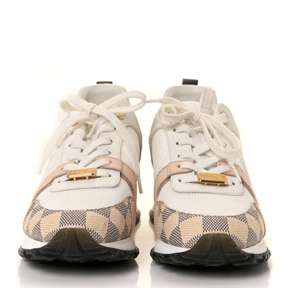 Louis Vuitton Calfskin Damier Azur Run Away Sneakers 37 White 2 of 8