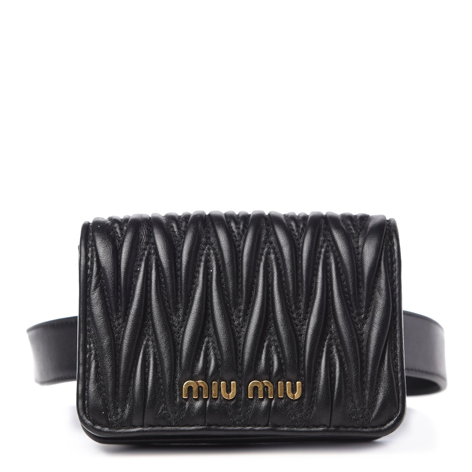 Miu Miu Nappa Matelasse Mini Belt Bag Black 1 of 9