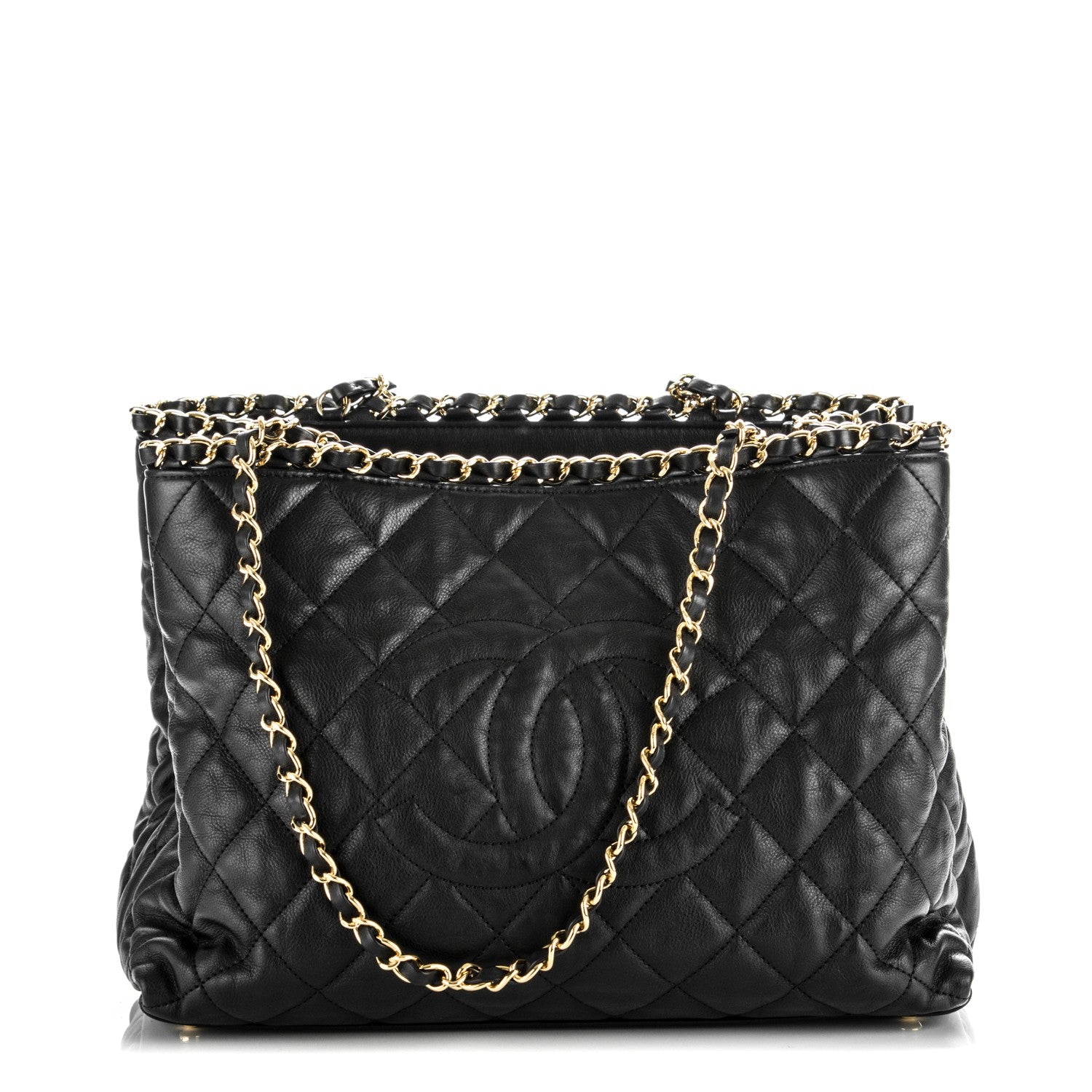 Chanel Calfskin Quilted Small Chain Me Tote Black 1 of 7