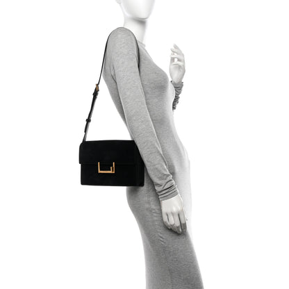 Saint Laurent Suede Medium Classic Lulu Bag Black 3 of 11