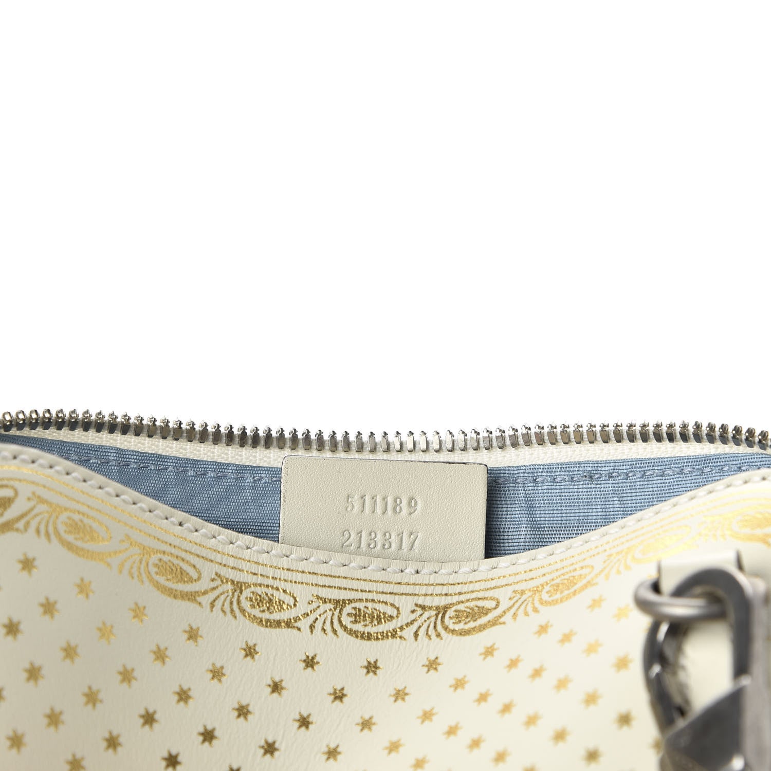 Gucci X SEGA Calfskin GUCCY Stars Mini Dome Shoulder Bag Mystic White Gold 7 of 10