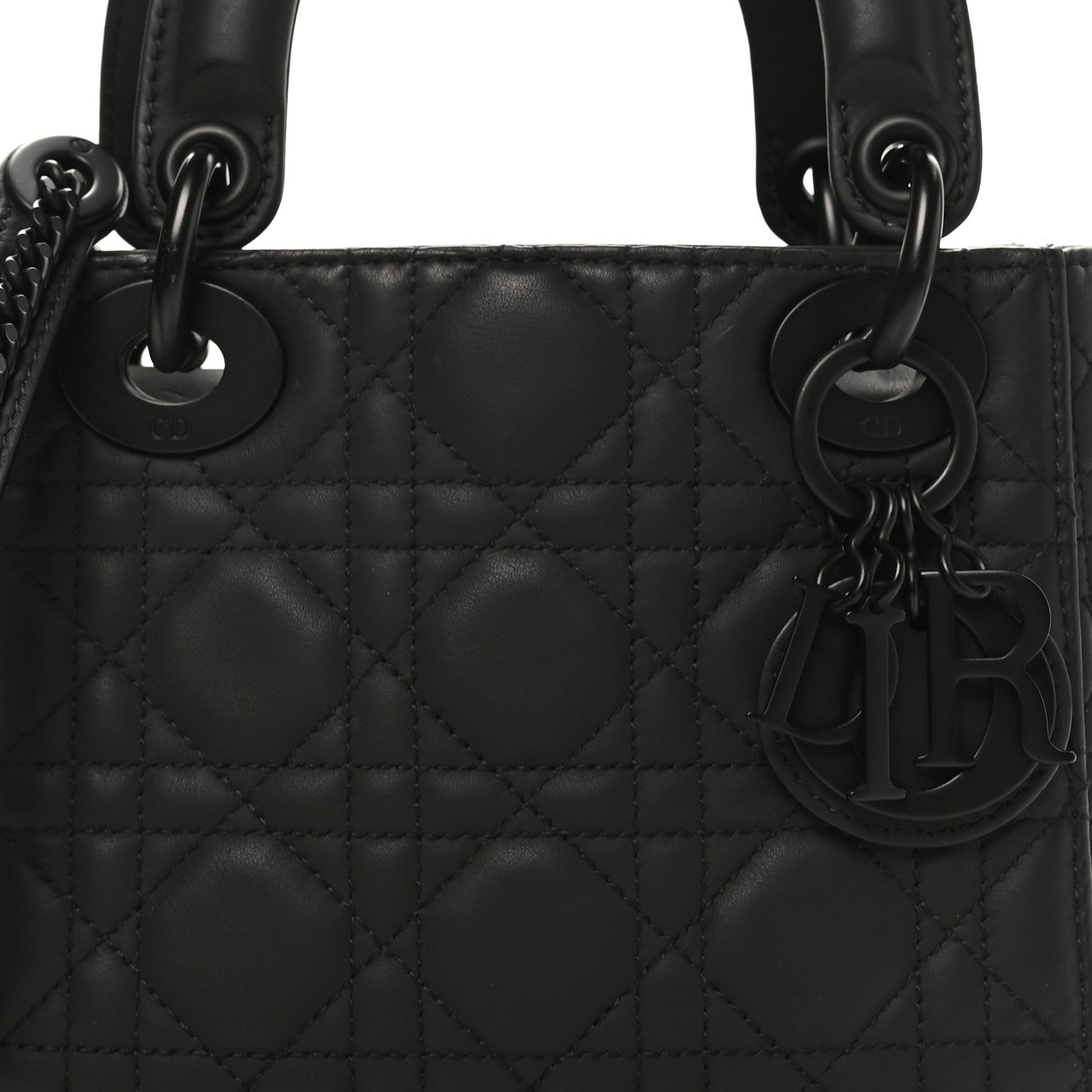 Christian Dior Ultra Matte Calfskin Cannage Mini Lady Dior Black 7 of 9