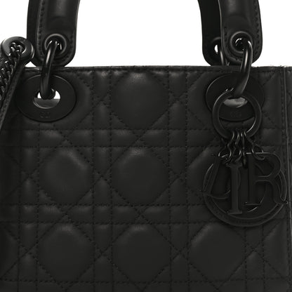 Christian Dior Ultra Matte Calfskin Cannage Mini Lady Dior Black 7 of 9