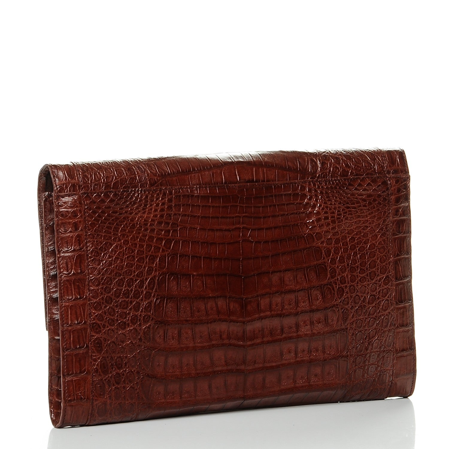 Nancy Gonzalez Crocodile Bar Clutch Cognac 3 of 6