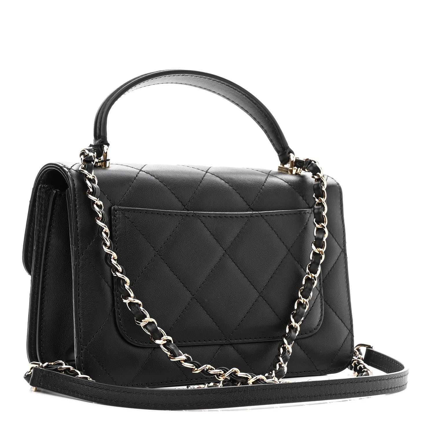 Chanel Calfskin Quilted Small Top Handle Flap Black 3 of 10