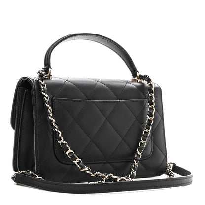 Chanel Calfskin Quilted Small Top Handle Flap Black 3 of 10