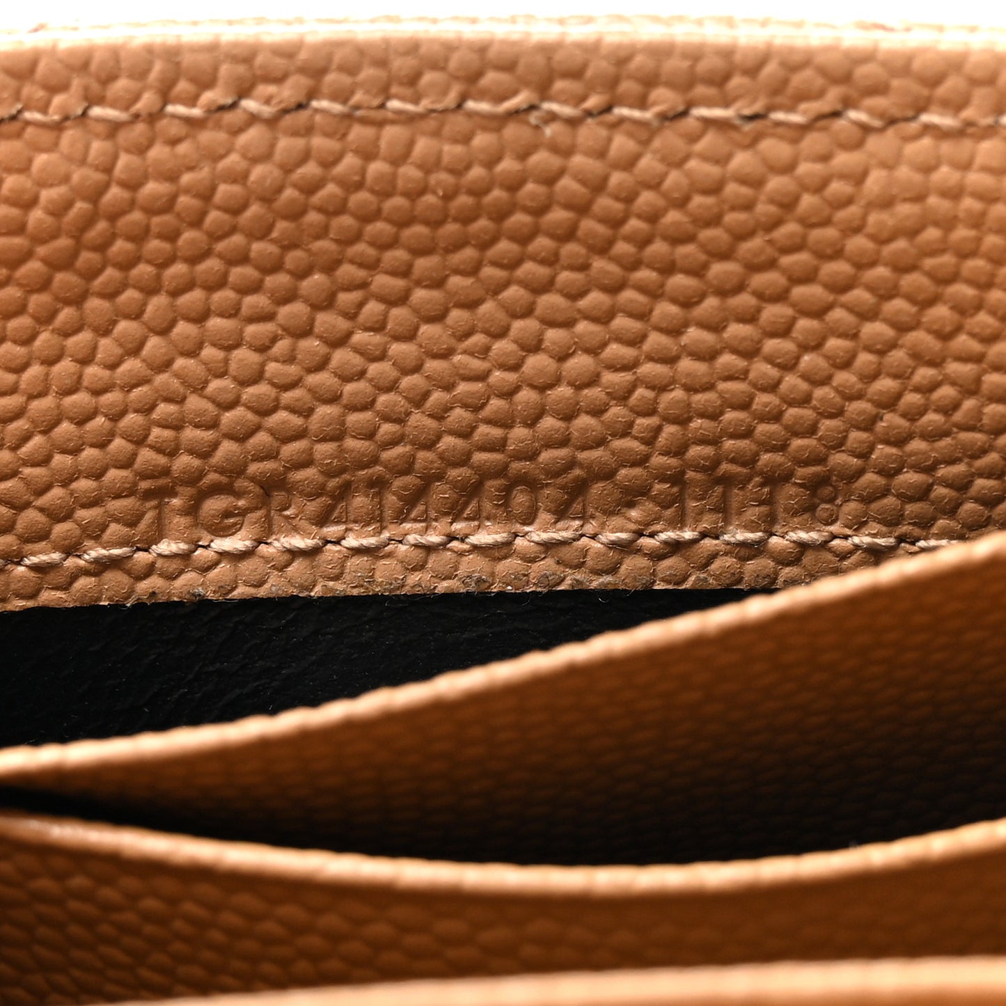 Grain De Poudre Matelasse Chevron Small Monogram Envelope Wallet Dark Beige