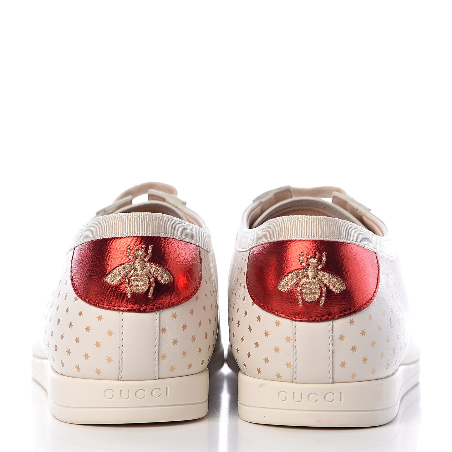 X SEGA Calfskin GUCCY Stars Womens Falacer Sneakers 42 White