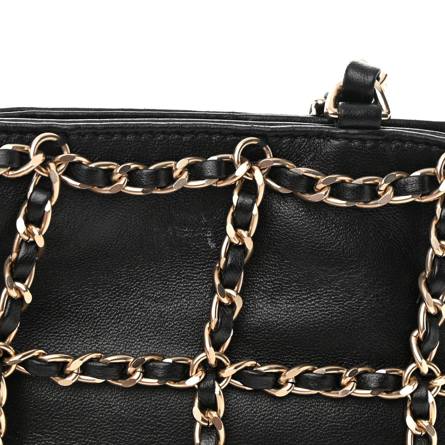Chanel Lambskin Large Shopping Chain Tote Black 11 of 13