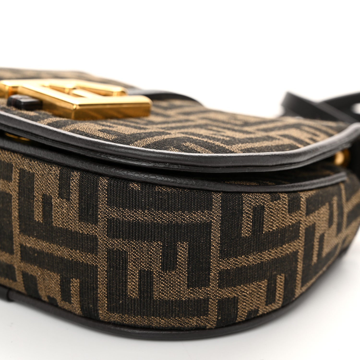 Fendi Fabric Jacquard Vitello Cher Cuoio FF 1974 Small Fendi C'mon Tobacco Moro Ebano 10 of 10