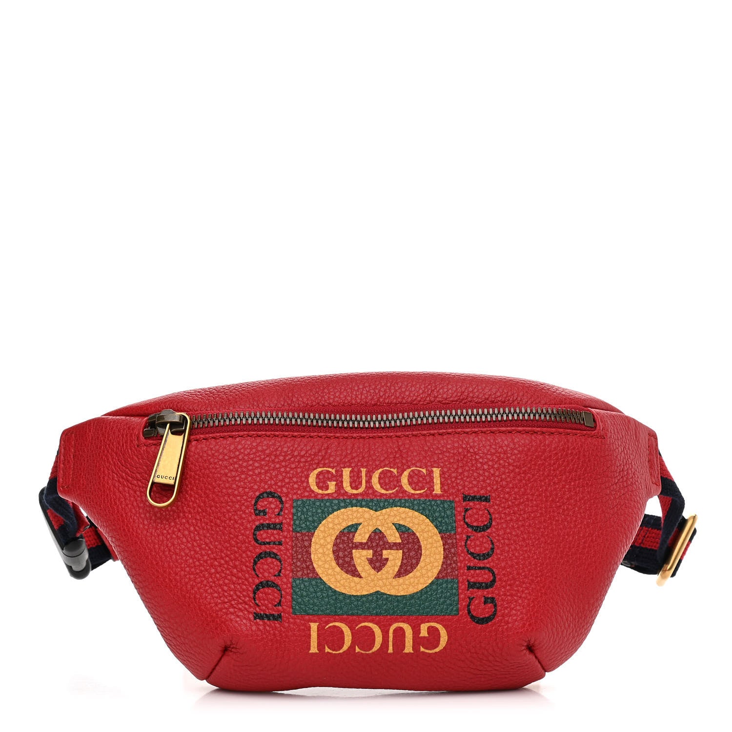 Gucci Grained Calfskin Small Logo Belt Bag Hibiscus Red 1 of 10