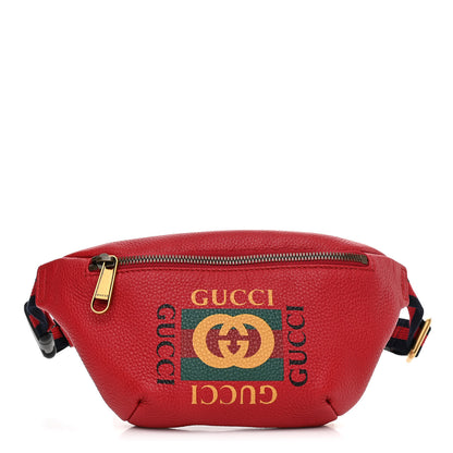 Gucci Grained Calfskin Small Logo Belt Bag Hibiscus Red 1 of 10