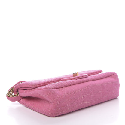 Chanel Jersey Coco's Croc 2.55 Reissue 224 Flap Pink 4 of 14