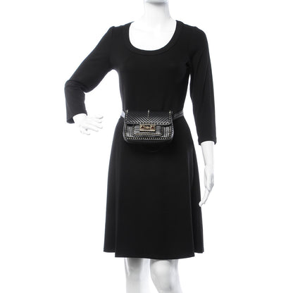 Valentino Garavani Lambskin ZiggyStud Rockstud Convertible Crossbody Belt Bag Black 3 of 8