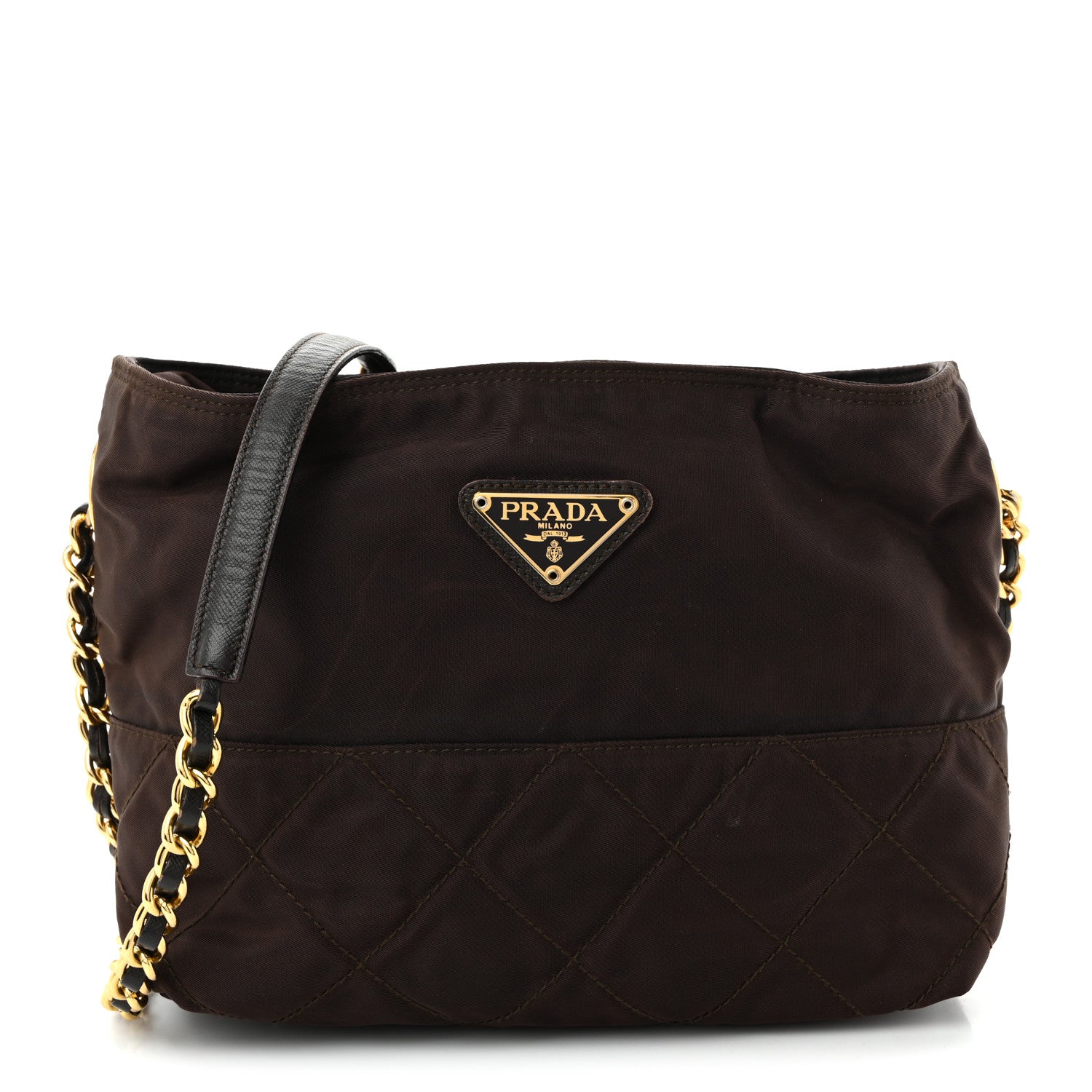 Prada Nylon Tessuto Impuntu Quilted Shoulder Bag Corniola 1 of 10