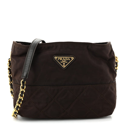 Prada Nylon Tessuto Impuntu Quilted Shoulder Bag Corniola 1 of 10