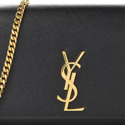 Saint Laurent Grain De Poudre Medium Classic Monogram Kate Satchel Black 9 of 9