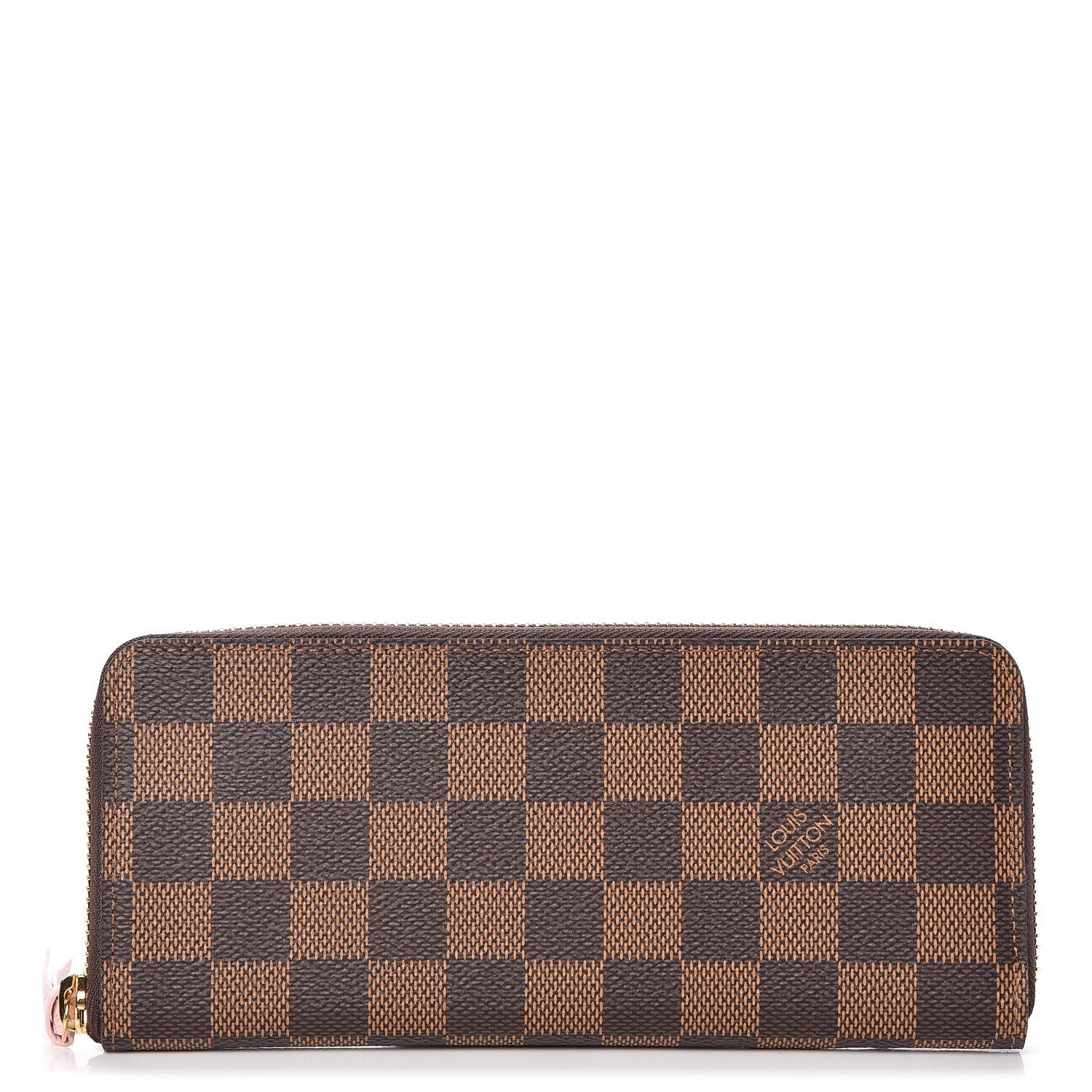 Louis Vuitton Damier Ebene Clemence Wallet Rose Ballerine 1 of 7