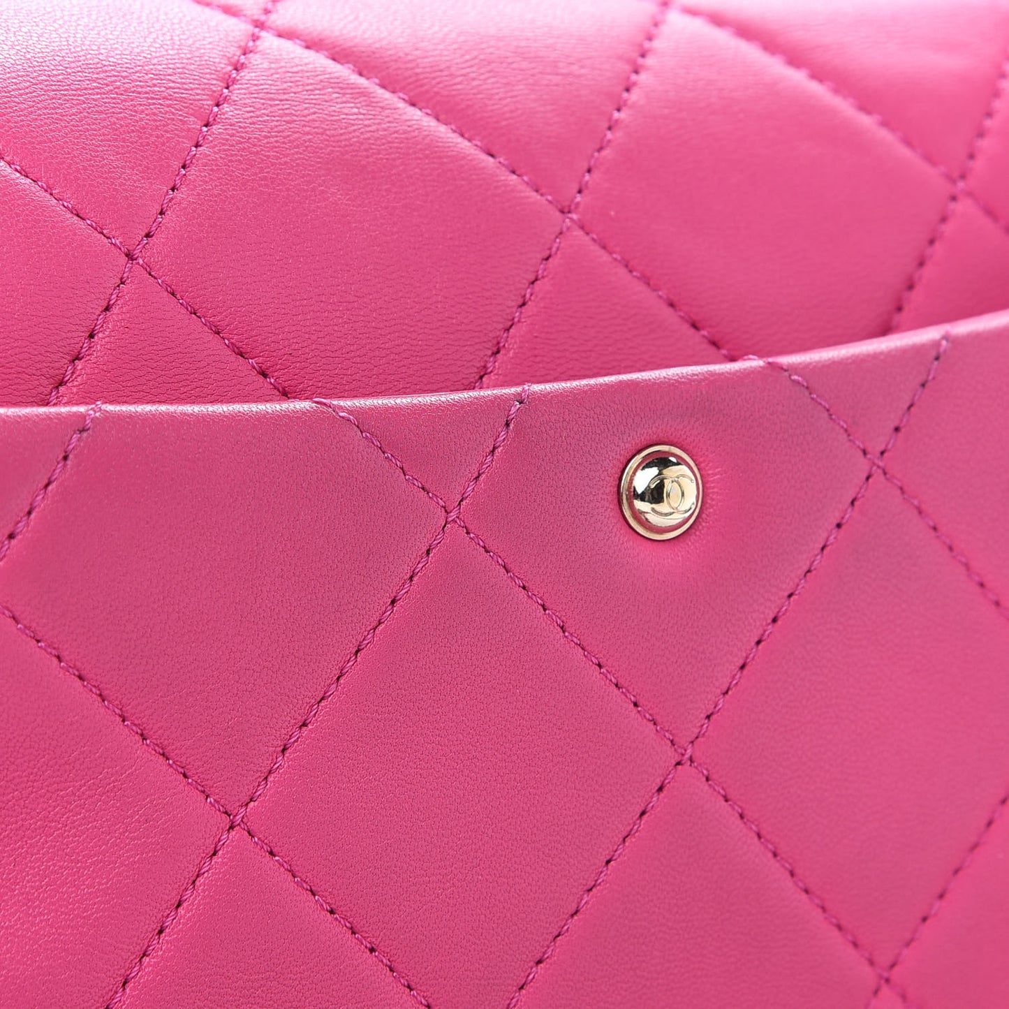 Lambskin Quilted Resin Bi-Color Chain Flap Bag Pink