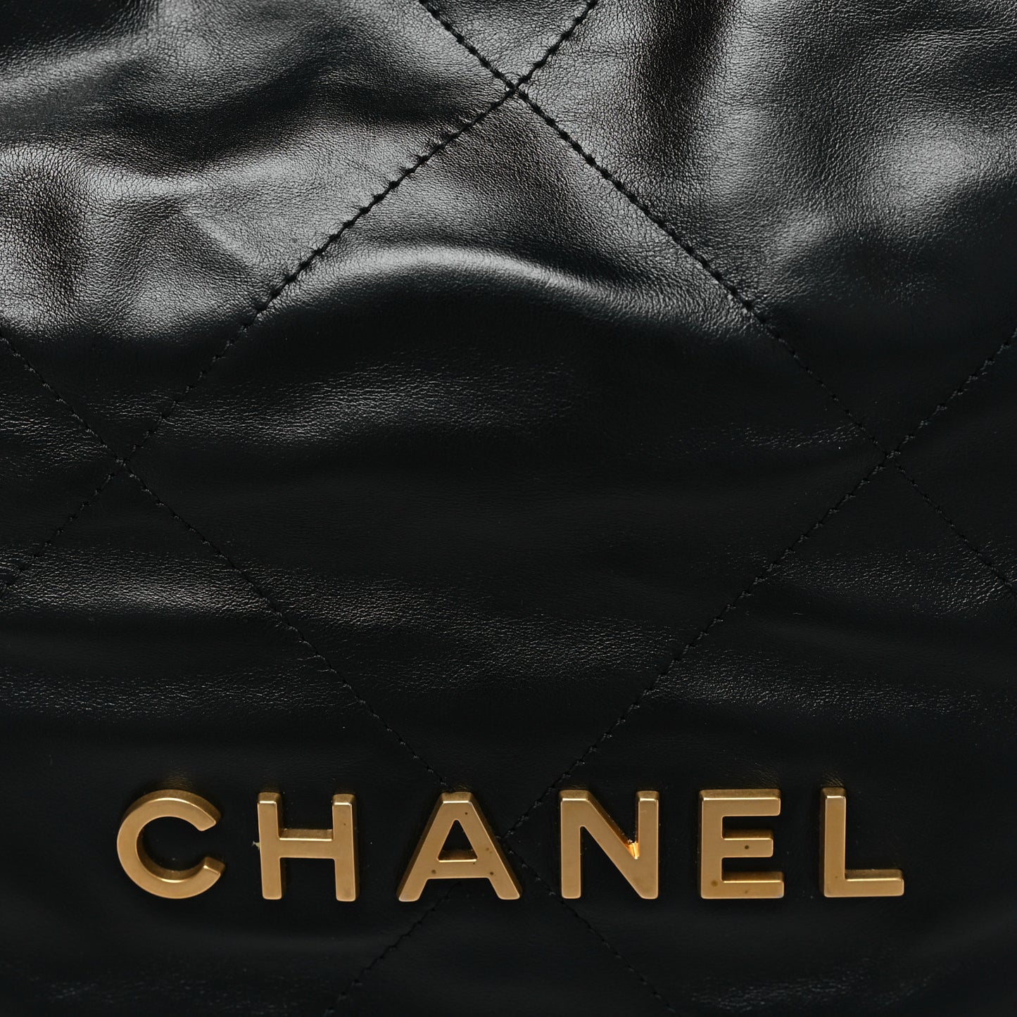 Shiny Calfskin Quilted Small Chanel 22 Black