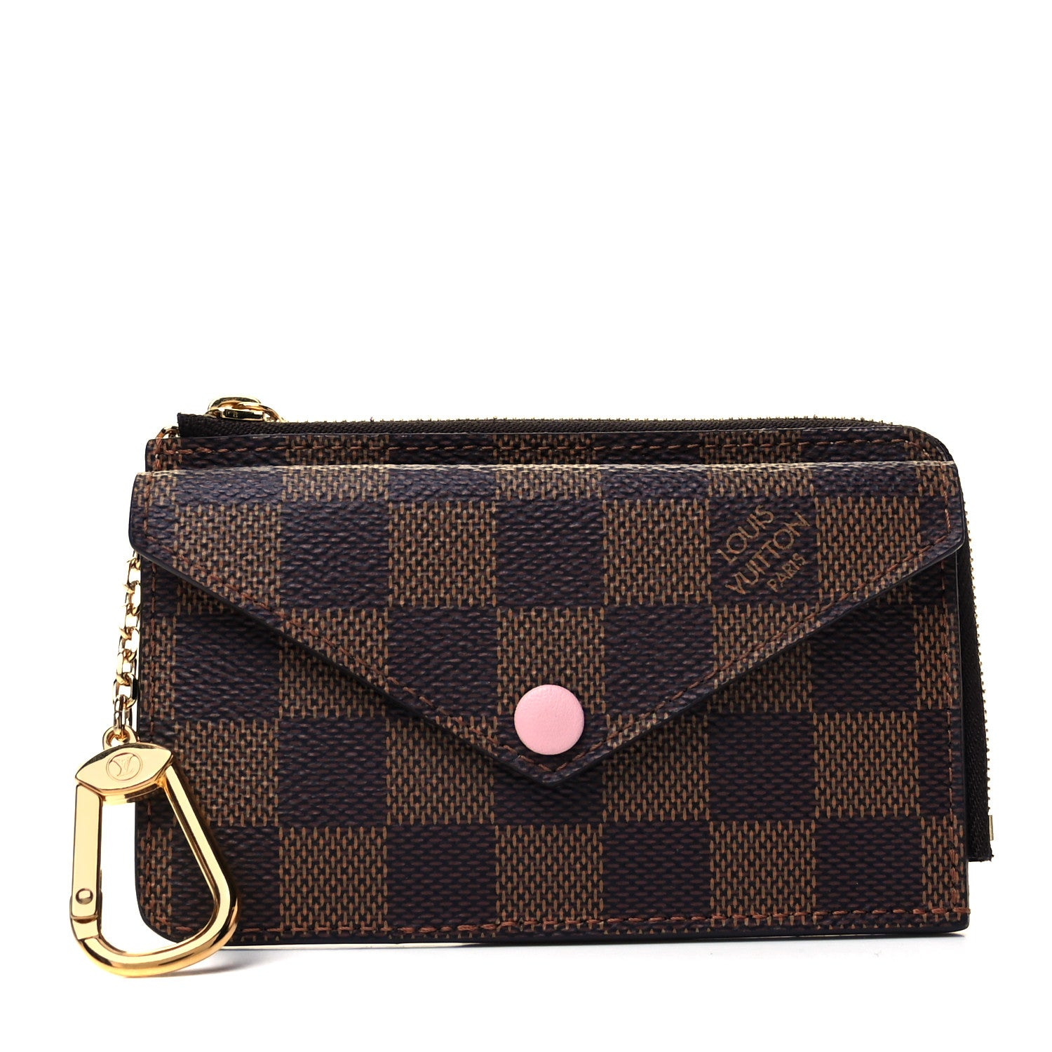 Louis Vuitton Damier Ebene Recto Verso Card Holder Rose Ballerine 1 of 6