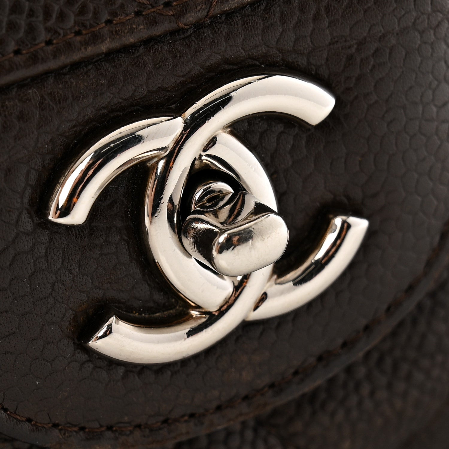 Chanel Caviar Quilted Jumbo Single Flap Dark Brown 11 of 15
