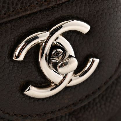 Chanel Caviar Quilted Jumbo Single Flap Dark Brown 11 of 15