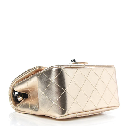 Chanel Metallic Lambskin Quilted Mini Square Flap Gold Black 4 of 10