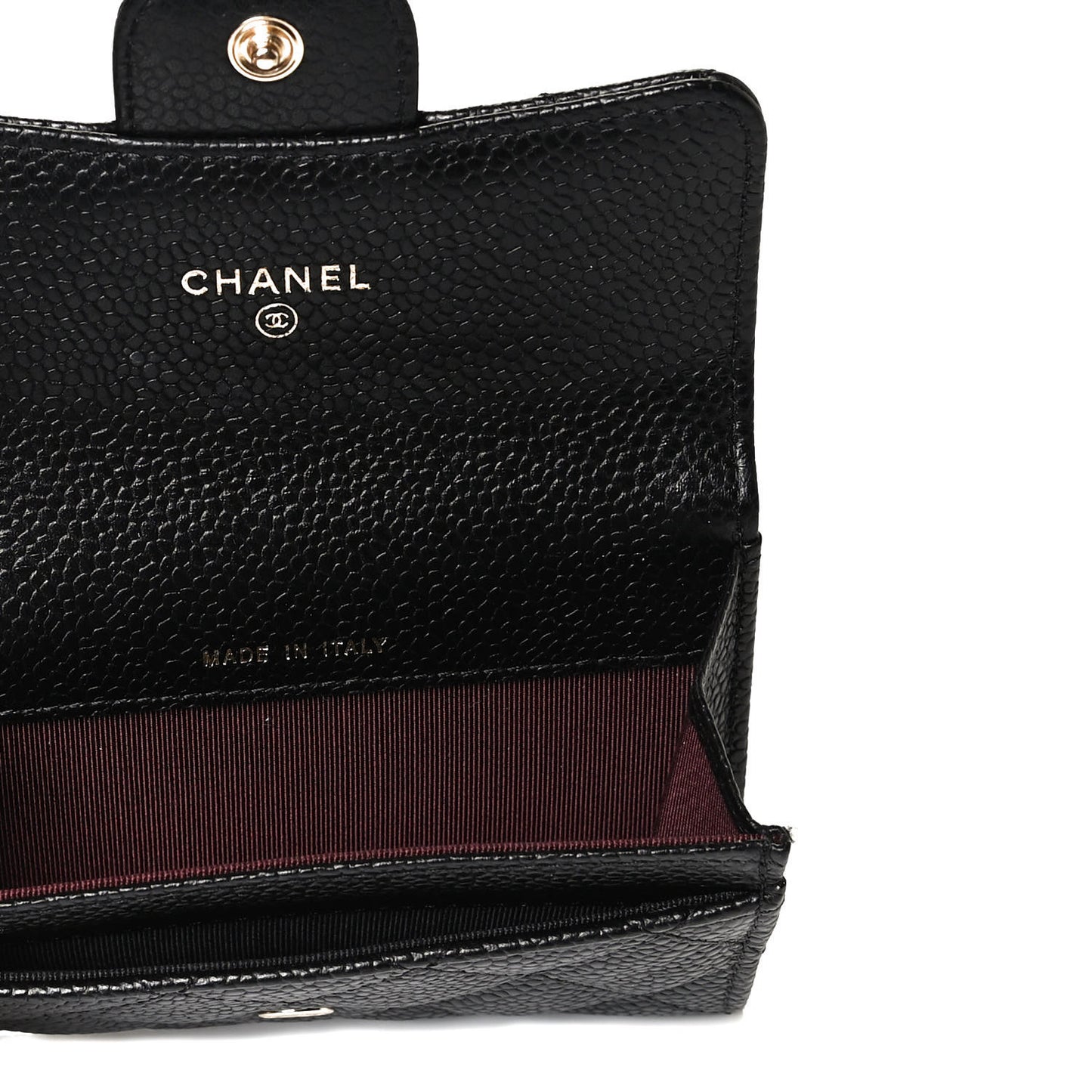 Caviar Quilted Flap Card Holder Black