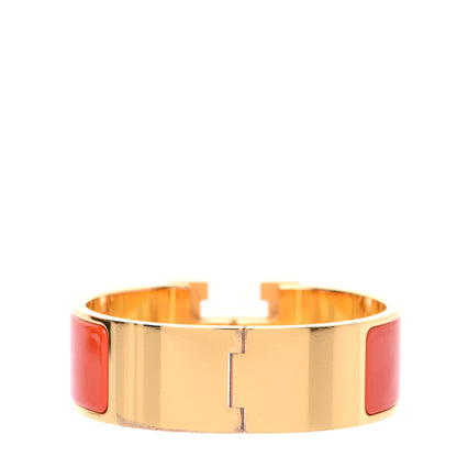 Hermes Enamel Wide Clic Clac H Bracelet PM Orange 3 of 6