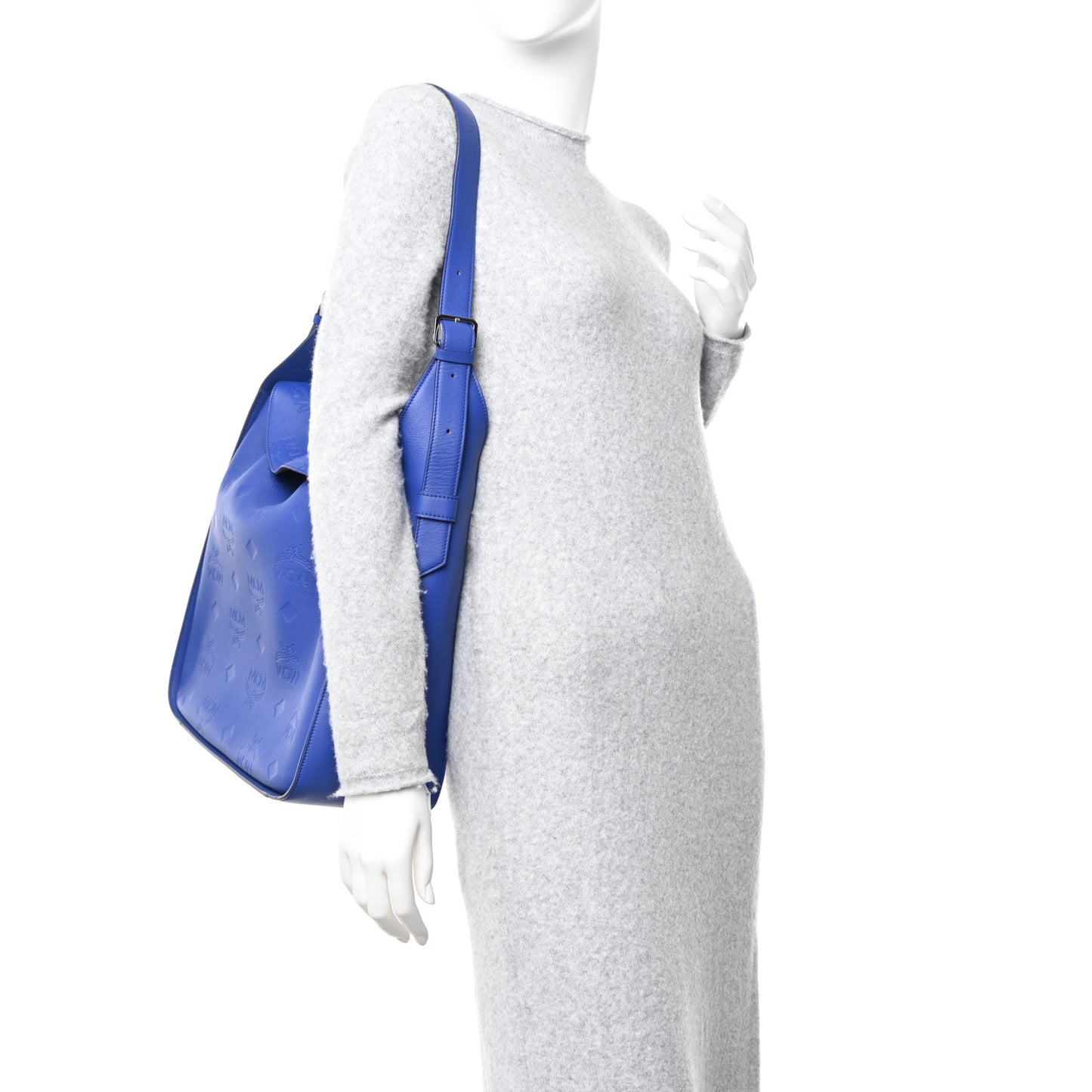 Calfskin Ottomar Monogram Large Aren Flap Hobo Sodalite Blue