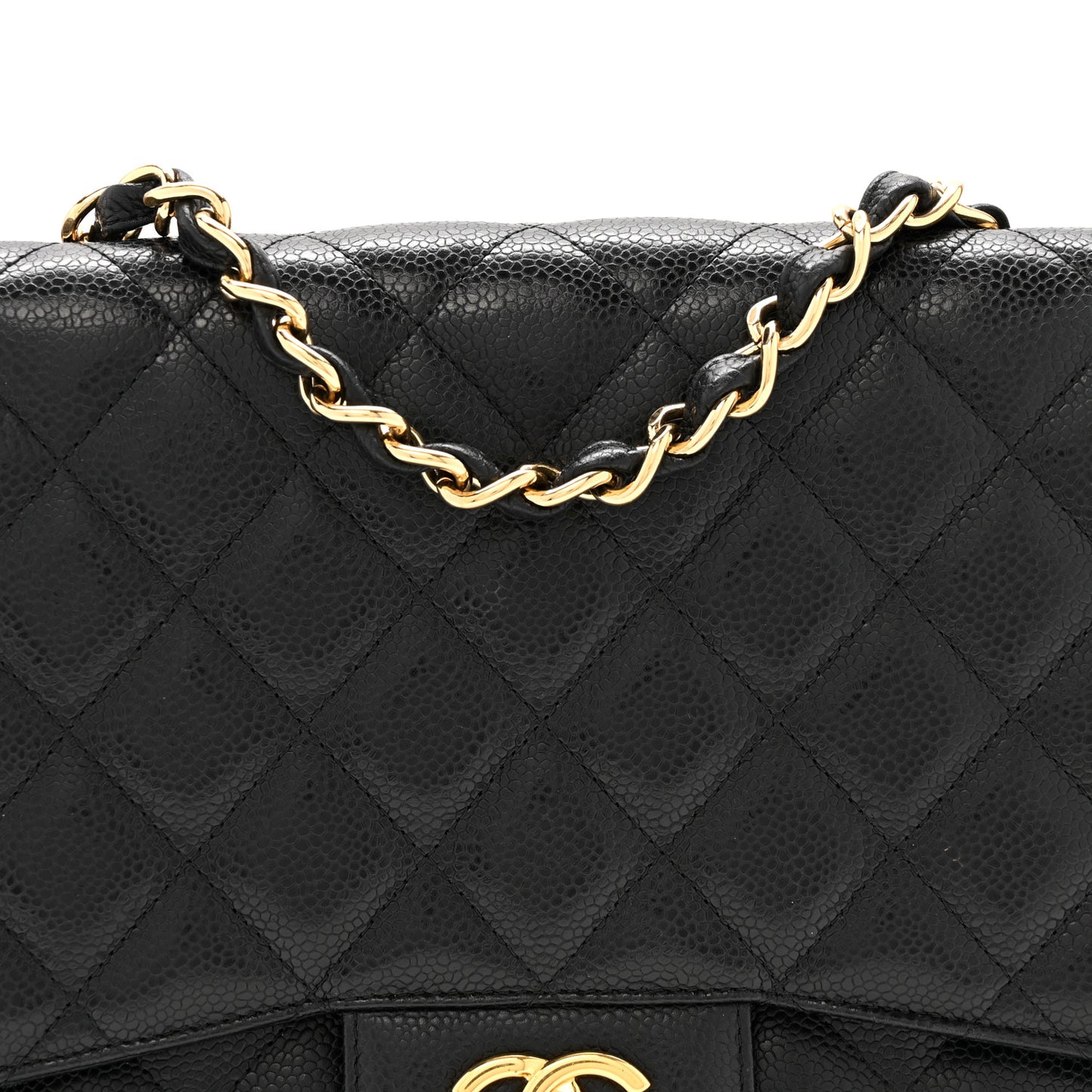 Caviar Quilted Jumbo Single Flap Black