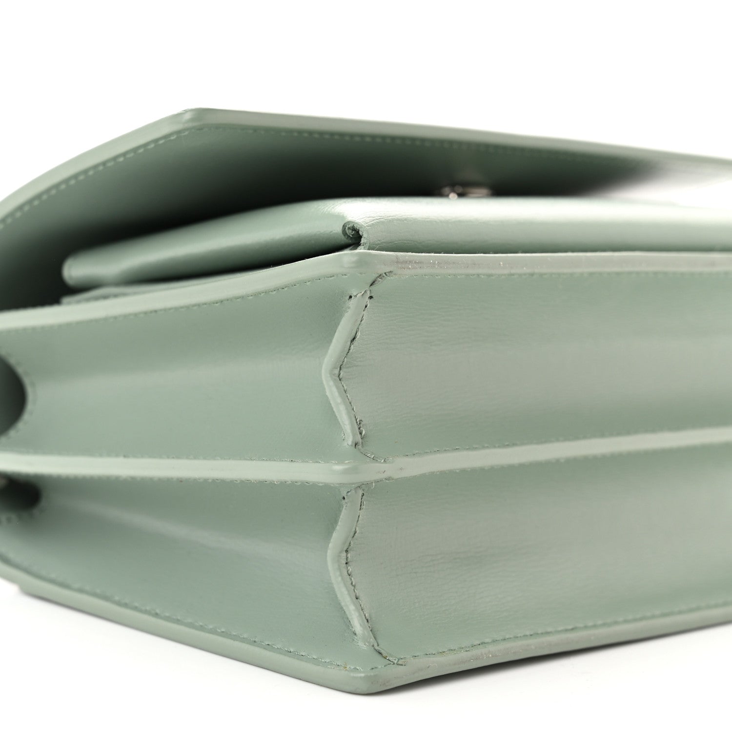 Saint Laurent Calfskin Small Monogram Sunset Vert Opaline 8 of 9