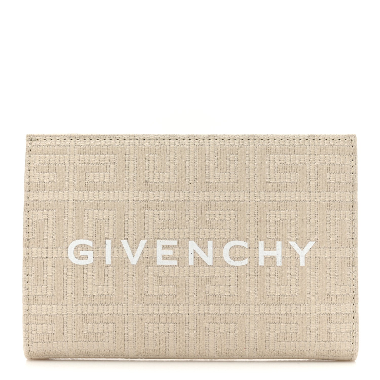Givenchy Embroidered Canvas 4G Logo G-Cut Bi-Fold Wallet Natural Beige 1 of 11