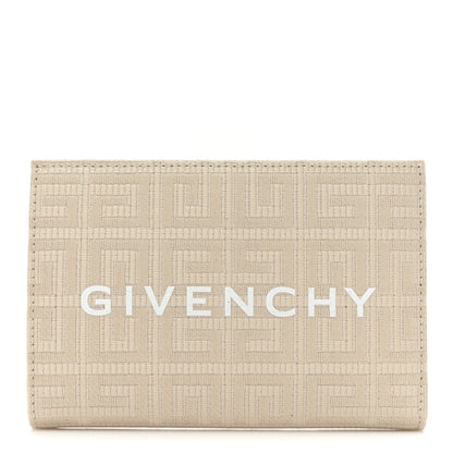 Givenchy Embroidered Canvas 4G Logo G-Cut Bi-Fold Wallet Natural Beige 1 of 11