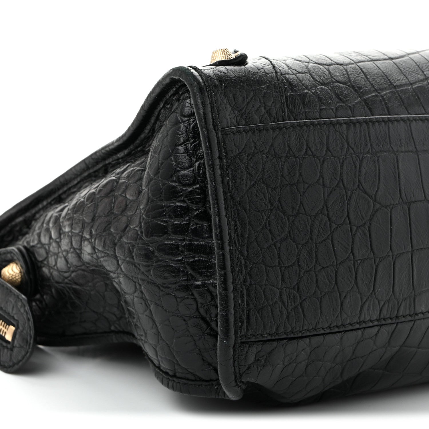 Balenciaga Calfskin Crocodile Embossed Giant 12 Gold Hardware City Black 10 of 11