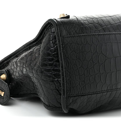 Balenciaga Calfskin Crocodile Embossed Giant 12 Gold Hardware City Black 10 of 11