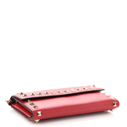 Valentino Garavani Vitello Rockstud Wristlet Travel Wallet Rosso Valentino 4 of 11