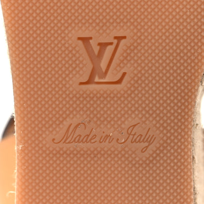 Louis Vuitton Calfskin Monogram Espadrille Wedge Sandals 38.5 Brown 7 of 9